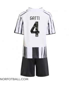 Billige Fotballdrakt Juventus Federico Gatti #4 Replika Hjemmedraktsett Barn 2025-26 Kortermet (med bukser)